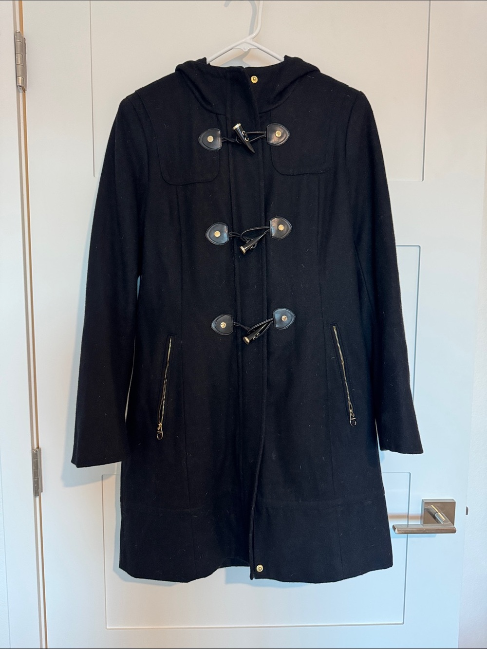 Calvin Klein Black Hooded Toggle Coat